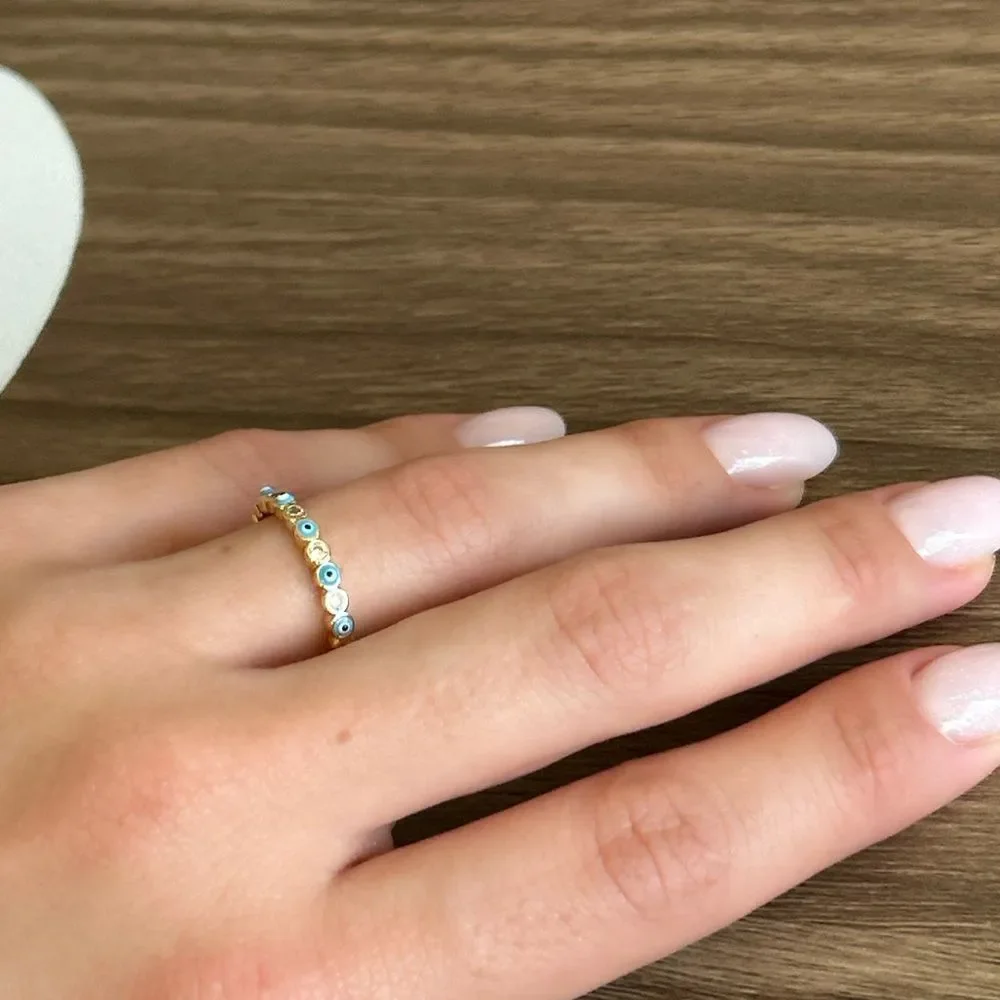 Gold Evil Eye Ring #2292